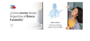 Manda dinero al Banco Falabella de Chile desde Argentina