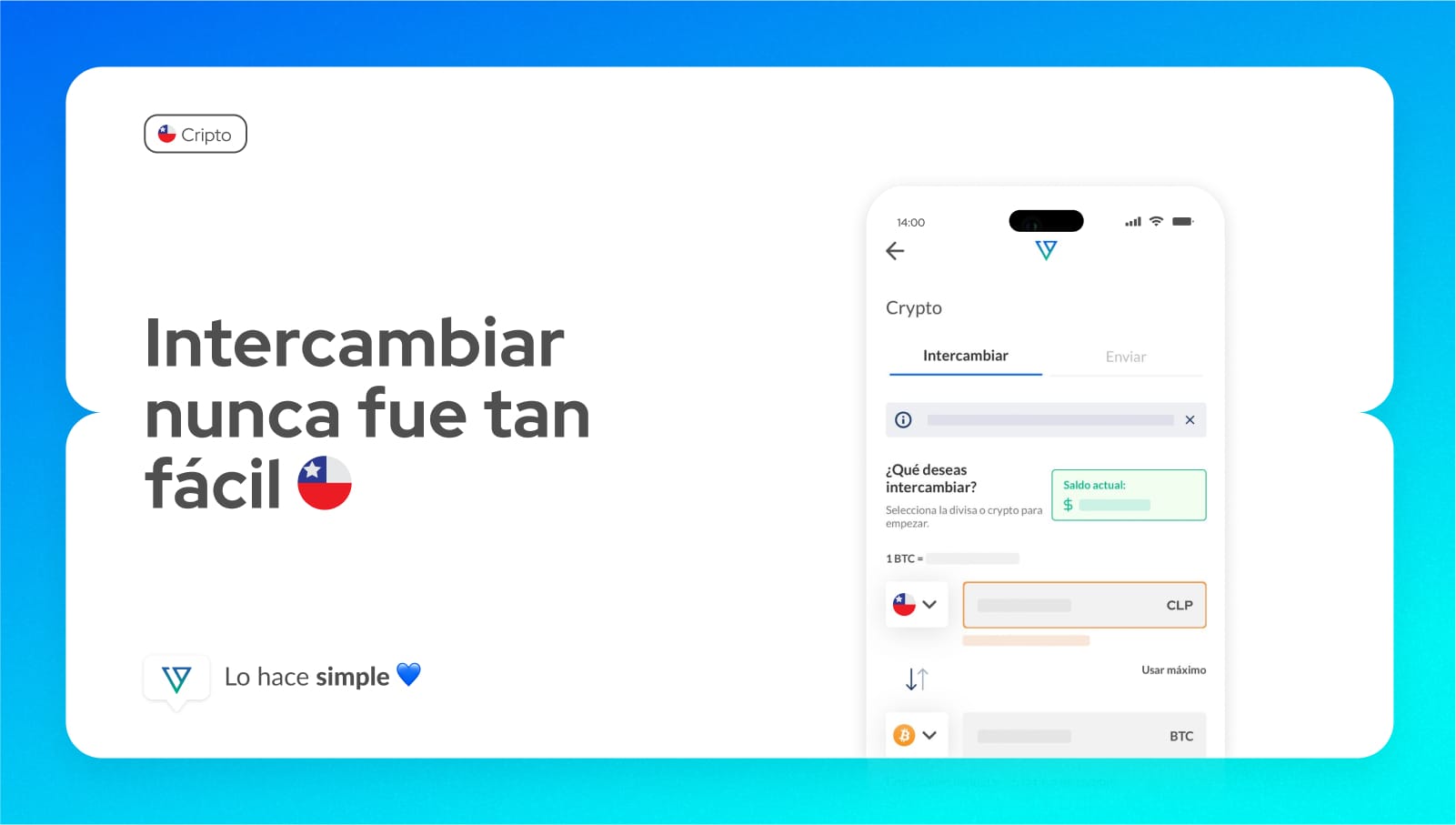 Cambia tus pesos chilenos por cripto en tres simples pasos - Vita Wallet